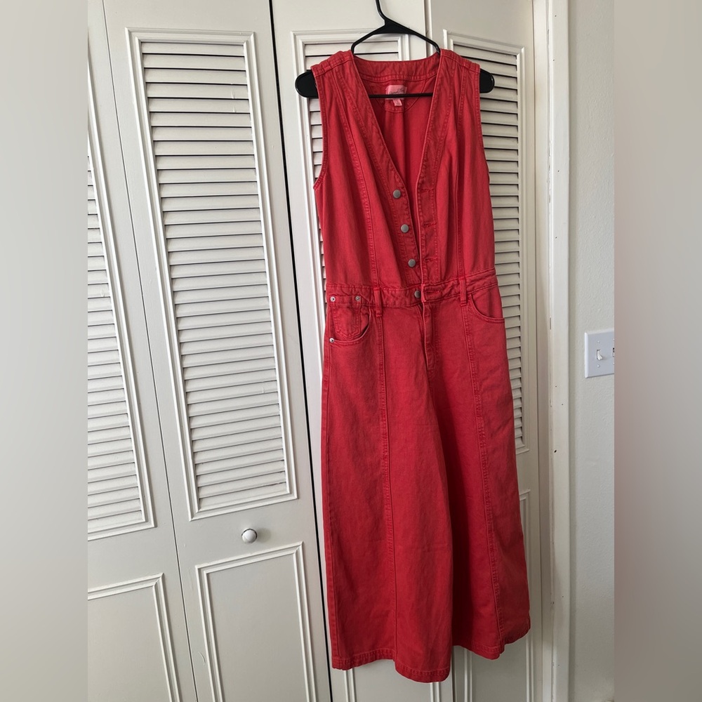 Universal Thread Orange Denim Jumpsuit